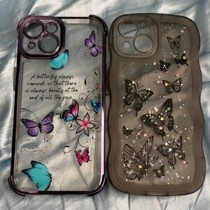 Elegant Butterfly Phone Case - Black and Purple